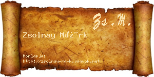 Zsolnay Márk névjegykártya