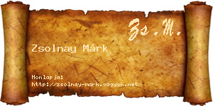 Zsolnay Márk névjegykártya
